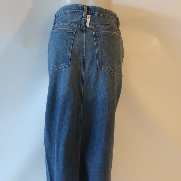 NWT Womens Agolde Blue Long Maxi Denim Leif Skirt 25 * - Picture 9 of 13